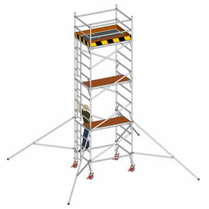 Plateforme de travail portative en aluminium à double largeur, certifiée et très bien notée, plateforme d'échafaudage - Product Image 1