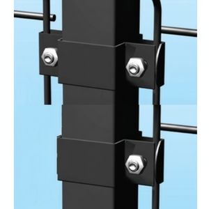 Piastra di Fissaggio in Acciaio Antracite per Palo Tubolare Quadrato 50x50 mm, Prodotto per Recinzioni Iniziali o Finali - Product Image 1