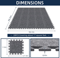 Tapis en feutre haute densité pour salle de sport à domicile et bureau, tapis de puzzle insonorisant, protection des sols en bois et réduction du bruit