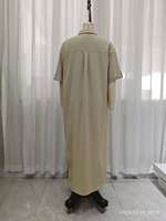 Robe chemise longue boutonnée décontractée pour femme, style français, coupe ample, vente en gros de vêtements de Chine