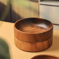 Plateau de service en bois d'acacia écologique et durable, plateau à fruits secs en bois massif, petit plat et plateau à thé, saladier pour les fêtes
