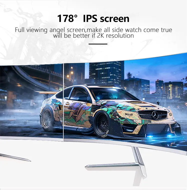 베젤 덜 2800R 24 인치 FHD 곡선 풀 HD 데스크탑 lcd pc led 디스플레이 모니터 컬러 24'