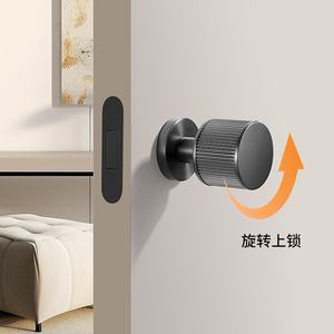 Poignée de porte mécanique en alliage de zinc à simple face sans clé moderne, serrure dissimulée pour appartement, cuisine, chambre à coucher, intérieur, salle de bain - Product Image 6