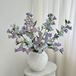 Flores de campana de <span class=keywords><strong>Campanula</strong></span> de seda Artificial realista de tallo largo de alta calidad para decoración de boda Floral Natural recién llegado - Product Image 1