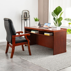 Table de conférence Shuang Mei 180*60cm en placage de bois massif, peinture rouge, bureau de réunion, banc de juge - Product Image 3