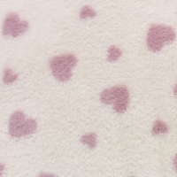 Tissu doux en fausse fourrure de lapin à motif de cœurs à pois imprimé sur mesure pour couverture de bébé, vêtements, jouets et articles ménagers