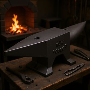 Cast <b>Iron</b> Single Horn 60 Kg 12 in Face Plate <b>7</b> 1/2 in Horn Industrial Grade Blacksmith Tool Black Electrostatic Coated - Product Image 6