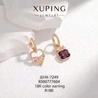 Boucles d'oreilles pendantes Xuping en alliage plaqué or 18 carats avec cristaux synthétiques CZ, bijoux de mode pour femmes