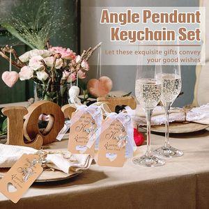 24/30 Sets de Recuerdos para Invitados de Bautizo y Funeral, Llaveros de Ángel, Bolsas de Organza, Etiquetas para Bautizo, Primera <span class=keywords><strong>Comunión</strong></span>, Artículos para Fiestas - Product Image 5
