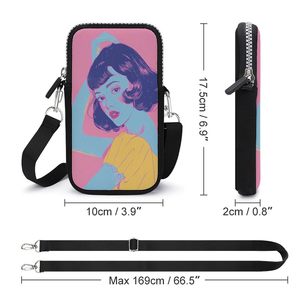 Lady Fashionable Custom Printed Crossbody <span class=keywords><strong>Smartphone</strong></span> Bag avec Sangle Réglable Waterproof Portable Zipper Women's Messenger Bag - Product Image 2