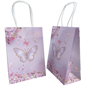 Sac cadeau classique personnalisable en papier kraft blanc, écologique, biodégradable et durable, avec poignée perforée - Product Image 4