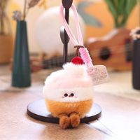 Seri Kue Teh Sore yang Lucu, Gantungan Kunci Boneka Plush Hamburger Kentang Goreng, Gantungan Tas Dessert, Gantungan Kunci Boneka