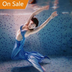 Traje de baño de cola de sirena grande para adultos con aleta, disfraces de sirena de playa con colas de sirena Monofin con aleta para mujer - Product Image 3