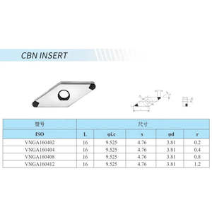 Jeekvisen VNGA1604 Insertos de torneado de carburo de tungsteno para fresadoras CNC Inserto de torno para insertos PCD de acero y acero inoxidable en caja - Product Image 1