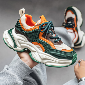 Chaussures de sport décontractées pour homme, multi-matériaux, en daim, avec semelle antidérapante TPU+RB et coussinets - Product Image 1