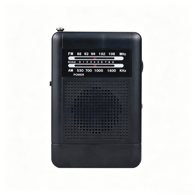 Mini Pocket Analog AM FM Radio, Battery Operated with Telescopic Antenna, 3.5mm Headphone Jack & Rear Belt Clip for Outdoor Use