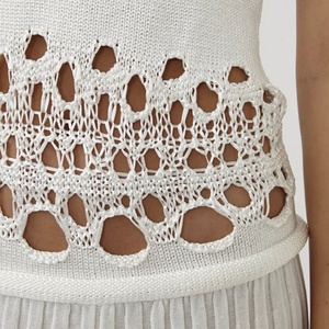 Vestido Maxi Sexy de Verano para Mujer, Estilo Casual, con Tirantes Finos, Pliegues, Abertura Lateral y Detalle de Trenzas, Color Blanco, OEM - Product Image 6