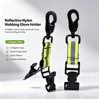 Sac de rangement réfléchissant en nylon pour gants, sangle de sécurité, laisse, support pour gants de pompier