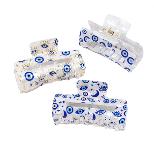 <span class=keywords><strong>Pince</strong></span> à cheveux en plastique œil de diable bleu, style européen et américain, personnalisable pour femmes et filles, 8,5x5 cm, pour mariage - Product Image 6
