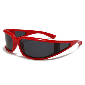 Y2K femmes à la mode blanc lunettes <span class=keywords><strong>de</strong></span> <span class=keywords><strong>soleil</strong></span> polarisées lunettes <span class=keywords><strong>de</strong></span> sport <span class=keywords><strong>de</strong></span> plein air Punk incurvé Anti-UV lunettes <span class=keywords><strong>de</strong></span> cyclisme <span class=keywords><strong>Ski</strong></span> transfrontalier PC Tac - Product Image 2