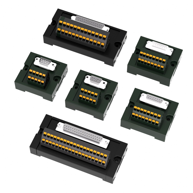Industrial Connector Wiring Module with Male/Female Heads  Din Rail Mountable Panel D-SUB Terminal Bloc KPLC Conversion Module