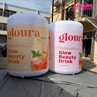 Tube publicitaire gonflable de 3 mètres de haut pour la promotion d'événements de marque, modèles gonflables de bouteilles sur mesure pour accessoires de fête