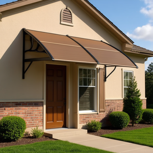 Toldo exterior para puerta y ventana con marco de aluminio, diseño fijo, protección contra sol, lluvia y viento, estilo contemporáneo, material plástico. - Product Image 2