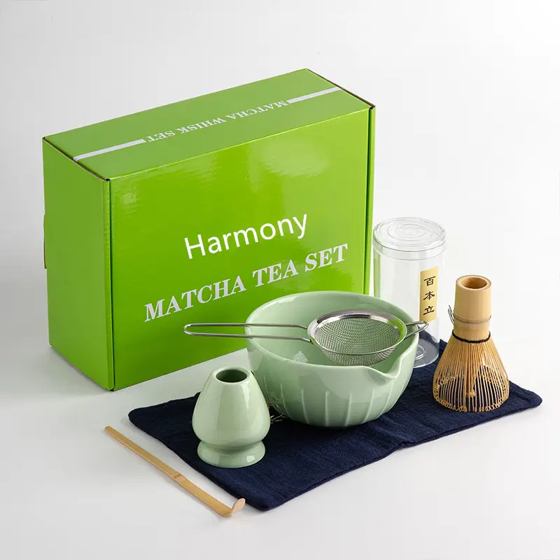 हार्मनी हॉट सेल सेरेमोनियल ग्रेड माचा चाय सेट किट कॉफी चाय सेट सहायक उपकरण माचा उपहार सेट