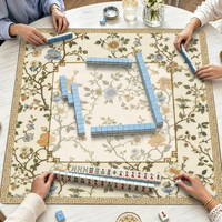 Tapis de Mahjong Américain OEM Chinoiserie en Caoutchouc Mutispandex Silencieux, Tapis de Bureau Lavable, Accessoires de Mahjong, Faible MOQ