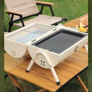 Barbecue au <span class=keywords><strong>charbon</strong></span> <span class=keywords><strong>de</strong></span> <span class=keywords><strong>bois</strong></span> portable <span class=keywords><strong>de</strong></span> qualité commerciale, grande capacité, en métal, double face, pour table, extérieur, camping, jardin - Product Image 4