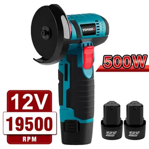 19500RPM 12V Mini Angle Grinder Rechargeable Cordless Polishing Grinding Machine Diamond Cutting Electric Power Tools
