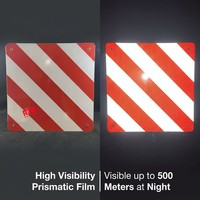 Placa reflectante de aluminio con diseño de chevron, adhesivo de señalización de seguridad impreso personalizado para caravanas, autocaravanas, remolques y campers.