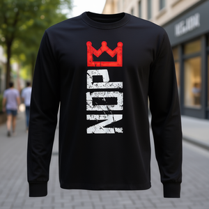 No Kings Nope T-shirt verticale a maniche lunghe girocollo unisex, abbigliamento promozionale - Product Image 3