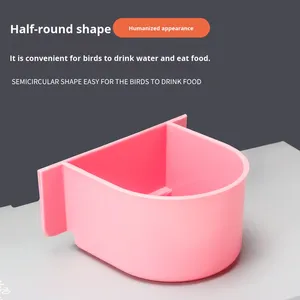 Muhabbet Kuşu Yem Kutusu Plastik Dayanıklı Sızdırmaz Yarım Daire Asılı Kuş Kafesi Aksesuarları Sığırcık Yemlik Su Kutusu Kuş - Product Image 3