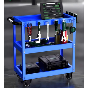 Chariot à outils multifonctionnel en métal à 4 tiroirs et 3 niveaux avec quatre roues, chariot <span class=keywords><strong>utilitaire</strong></span> <span class=keywords><strong>professionnel</strong></span> pour outils mécaniques - Product Image 5