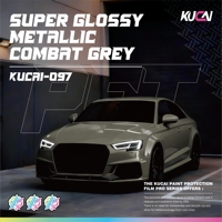 KUCAI 1.52*17m Super Glossy Metallic Combat Grey PVC Liner Warna Berubah Tahan UV Pembungkus Mobil Vinyl Pink Ungu