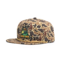 Casquette à 5 panneaux non structurée en nylon personnalisée, style vintage avec visière plate, broderie personnalisée