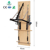 Plateforme Murale de Pilates en Érable pour Vente en Gros, Station d'Exercice Multi-Niveaux avec Résistance Réglable, Équipement de Gymnastique Professionnel