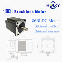 Moteur CC sans balais industriel à faible vitesse, à couple élevé, avec boîte de vitesses à angle droit, 86 mm, NEMA 34, 440 W, 660 W, 800 W, 48 V, 310 V