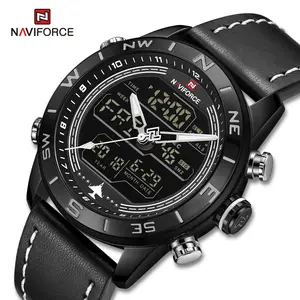 NAVI FORCE 9144 BWB Verkauf Relogio Masculio Big Dial Fashion Multifunktions-Doppel anzeige Sport uhr für Herren Handgelenk Quarzuhr