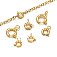 Fermoirs Connecteurs en Acier Inoxydable pour Colliers, Couleur Or, Anneaux à Ressort Ronds à Griffe, Crochets pour la Fabrication de Bijoux DIY