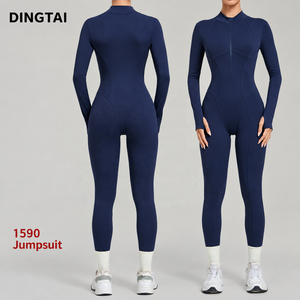 <span class=keywords><strong>Body</strong></span> da Yoga con Zip Frontale e <span class=keywords><strong>Maniche</strong></span> <span class=keywords><strong>Lunghe</strong></span>, Effetto Push-Up, Asciugatura Rapida, Traspirante, Certificato GCC - Product Image 1