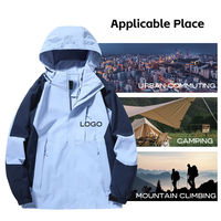 Chaqueta Deportiva Cortavientos Multifibra Resistente al Agua de Alto Rendimiento con Cierre y Estampado para Otoño