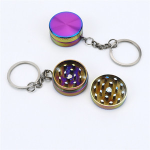 Portable 30mm Zinc Alloy Dual Layer <b>Herb</b> <b>Grinder</b> Keychain Smoking Products - Product Image 5