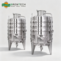 Fermenteur à vin mobile de 2000 L à ouverture par le haut, cuve de refroidissement à double enveloppe pour système de fermentation et de stockage en cave à vin