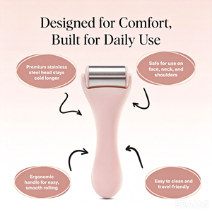 Rouleau de massage facial en acier inoxydable personnalisé avec logo pour rafraîchir la peau, réduire les gonflements, les maux de tête et soulager les irritations - Product Image 4