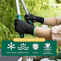 Gants de travail de sécurité personnalisés en polyester nylon 13G noir avec paume enduite de PU, gants antidérapants en polyuréthane, gants enduits de PU