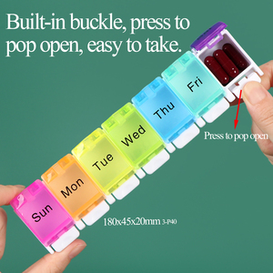 SUNSHING Rainbow Color <b>7</b> Day Weekly Pill Container Customizable <b>Tablet</b> Organizer Portable Travel Empty Vitamin Supplements Box - Product Image 5