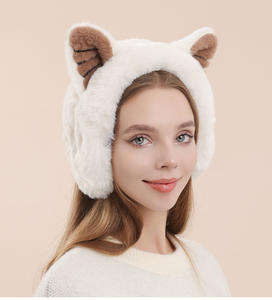 Cache-oreilles en polaire mignons à oreilles d'ours de dessin animé, anti-froid pour l'automne et l'hiver, avec pinces à cheveux et couvre-oreilles duveteux - Product Image 6