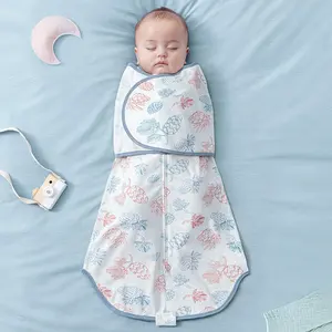 Sıcak satış bebek uyku çantası gazlı bez bambu pamuk bebek uyku tulumu çıkarılabilir kollu yaz ince bebek sleepsuit